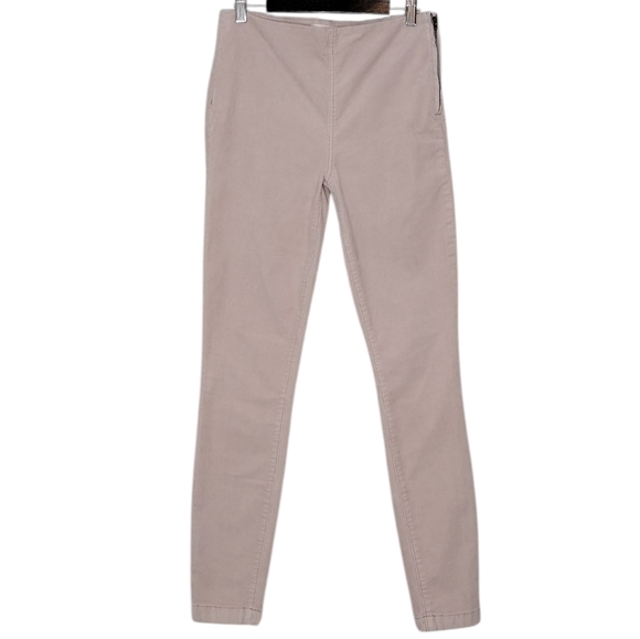 Tory Burch Side Zip Corduroy Office Casual Neutral Taupe Pants Sz 27 - Picture 1 of 16
